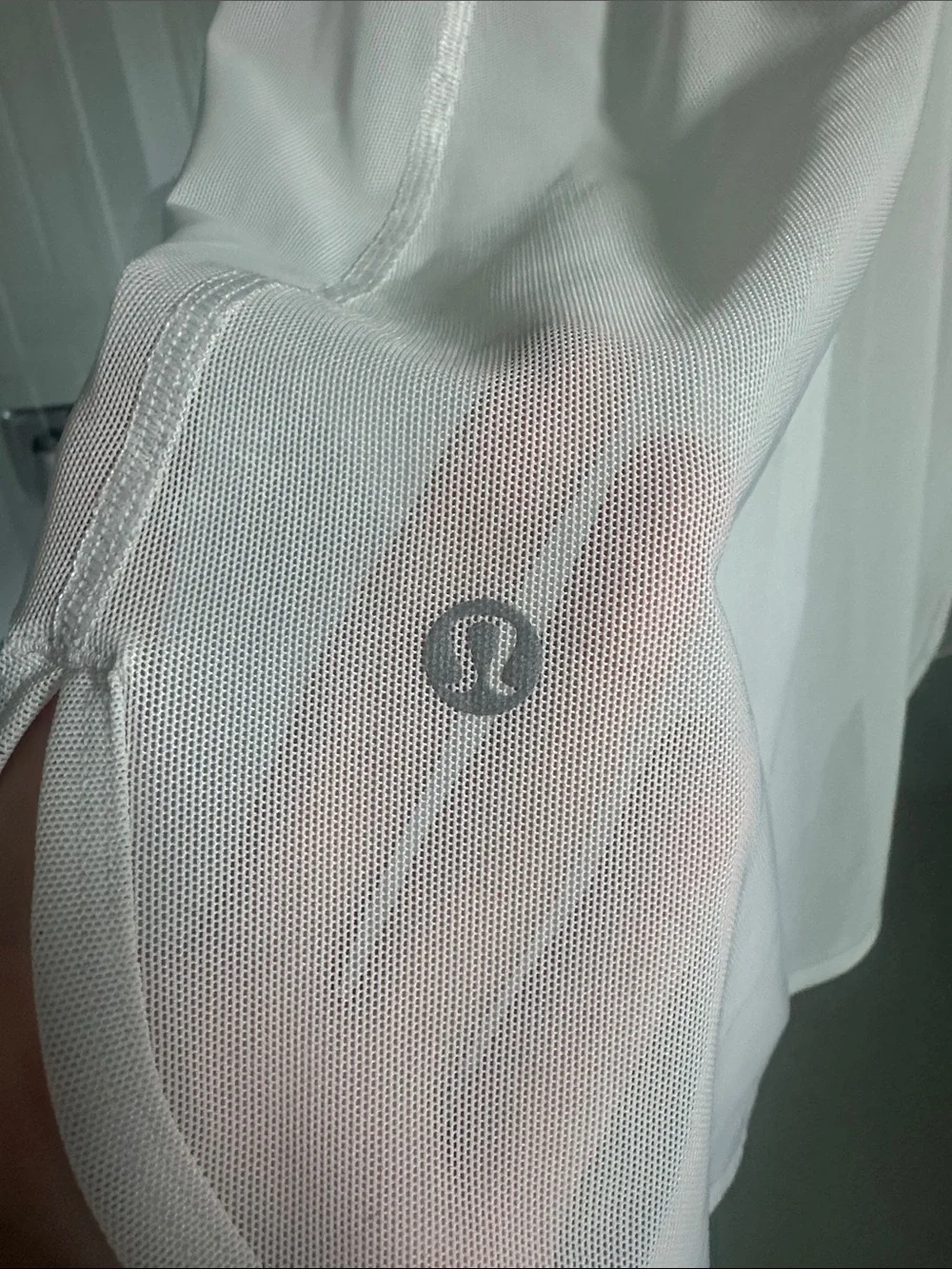 White Mesh Sleeveless Racerback Tank Top